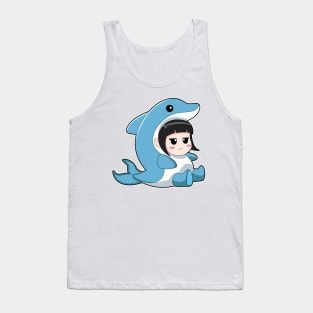 Child with Dolphin Costume Tank Top